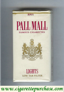 Pall Mall Famous Cigarettes Lights white 100s cigarettes soft box